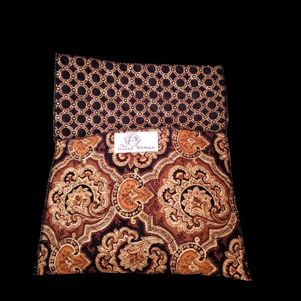 Black and Gold‎ Lace Palm Leaf Mantilla Chapel Veil Catholic Mass Holy Week